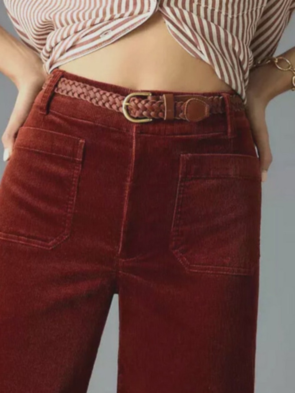 Maeve by Anthropologie Corduroy Cropped Wide-Leg The Colette - Picture 12 of 12
